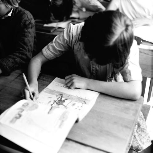 Elev i 1952 på ukendt skole. 