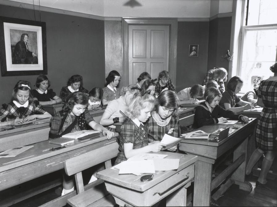 Undervisning på Ingrid Jespersens Skole i 1939.